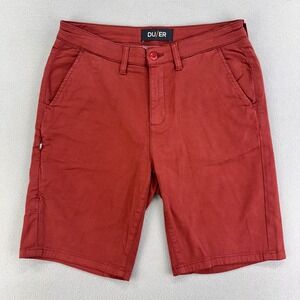 DU/ER Live Free‎ Journey Short Mens 30x9 Ruse Orange Cargo Zip Stretch Chinos